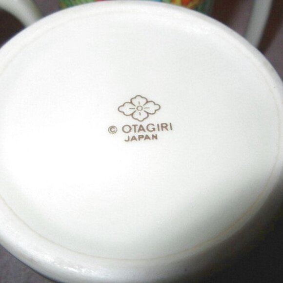 SET OF 6 Vintage OTAGIRI Butterfly RAINBOW Coffee MUGS Cross Stitch HOUSE Bird - Picture 10 of 10